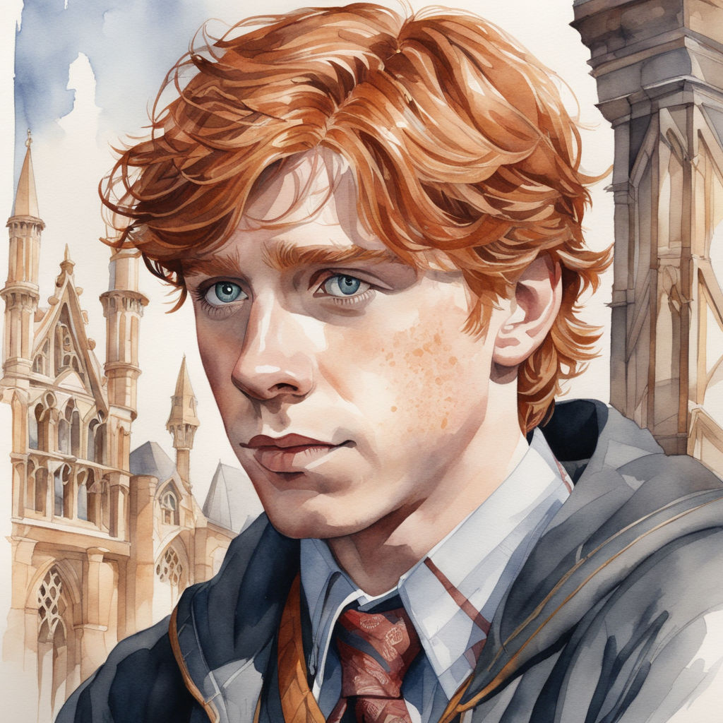 a portrait of ron weasley, fantasy, sharp focus