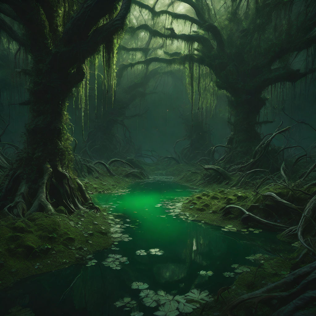 dark swamp painting