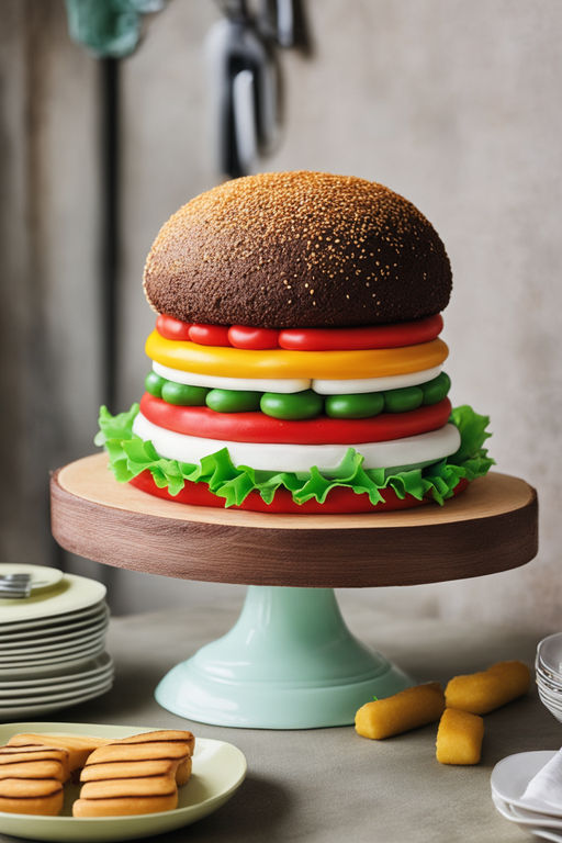 Pin by Casey Marie on Burger Bash | Burger cake, Burger, Sandwich cake