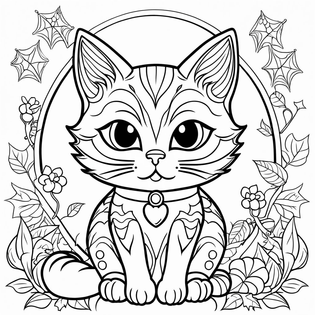 cute halloween cat coloring pages