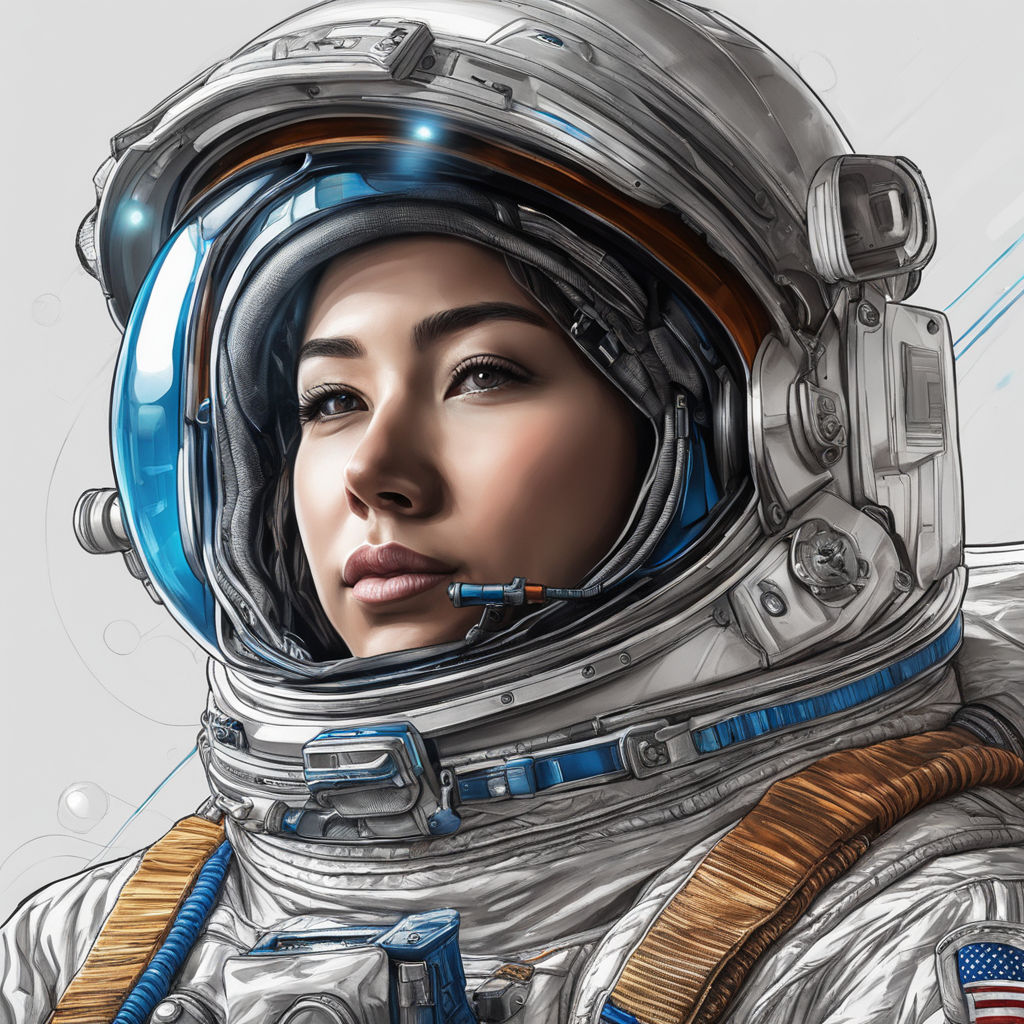 girl astronaut drawing