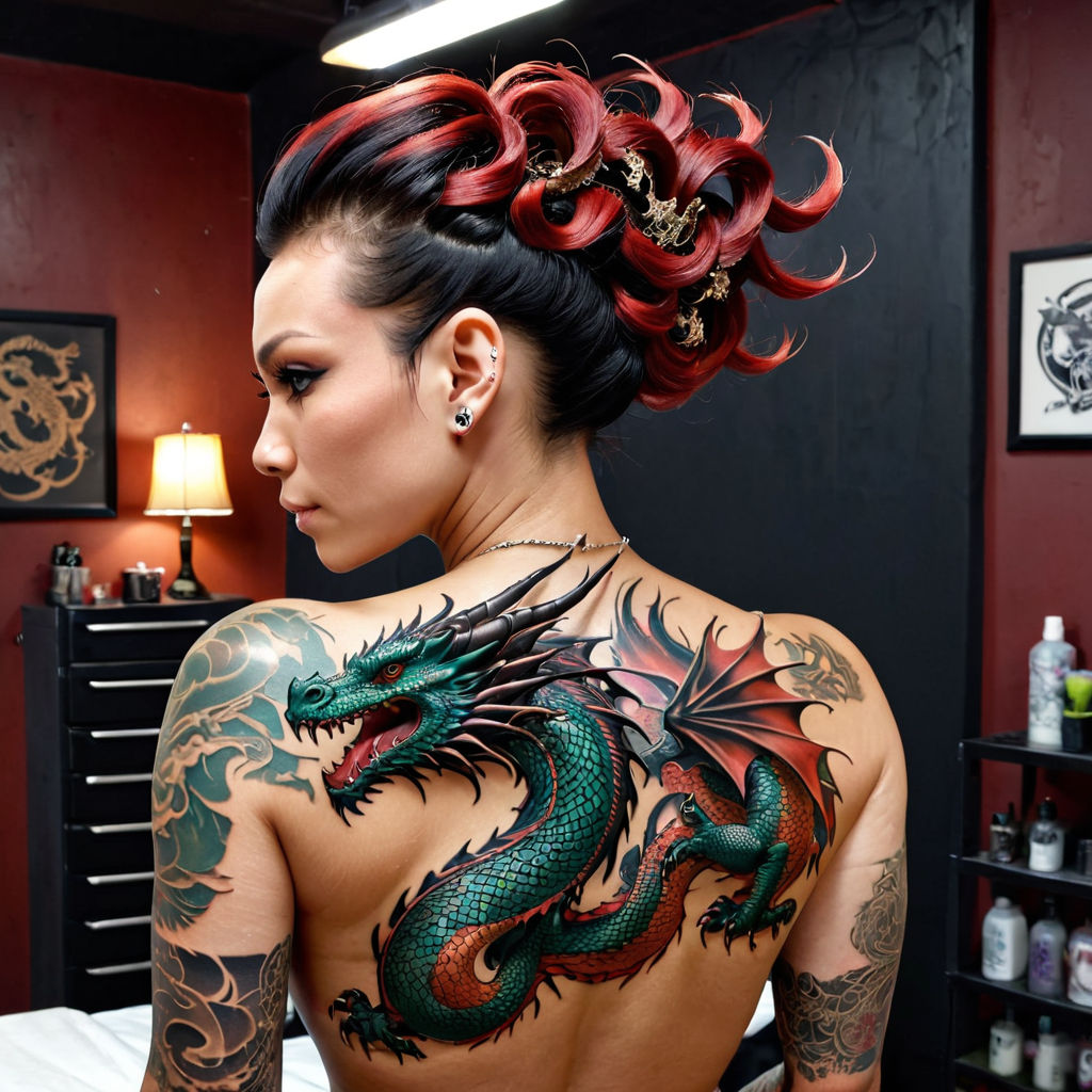 Chinese Dragon Back Tattoo | Chinese Temple