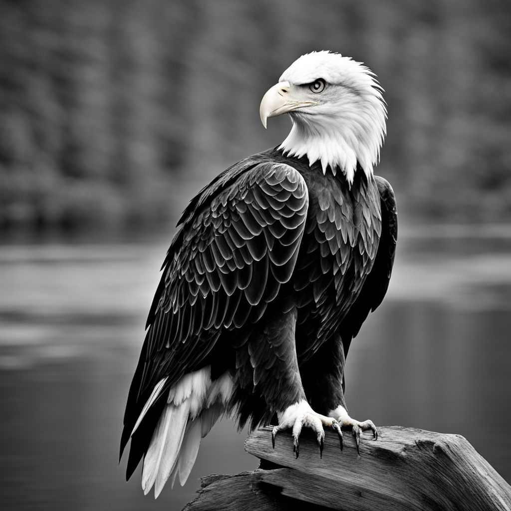 eagle black and white photography