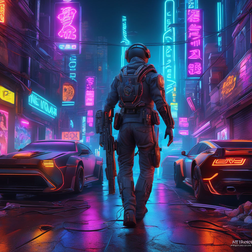 Futuristic rebellion: Anime girl cyberpunk wallpaper for your PC