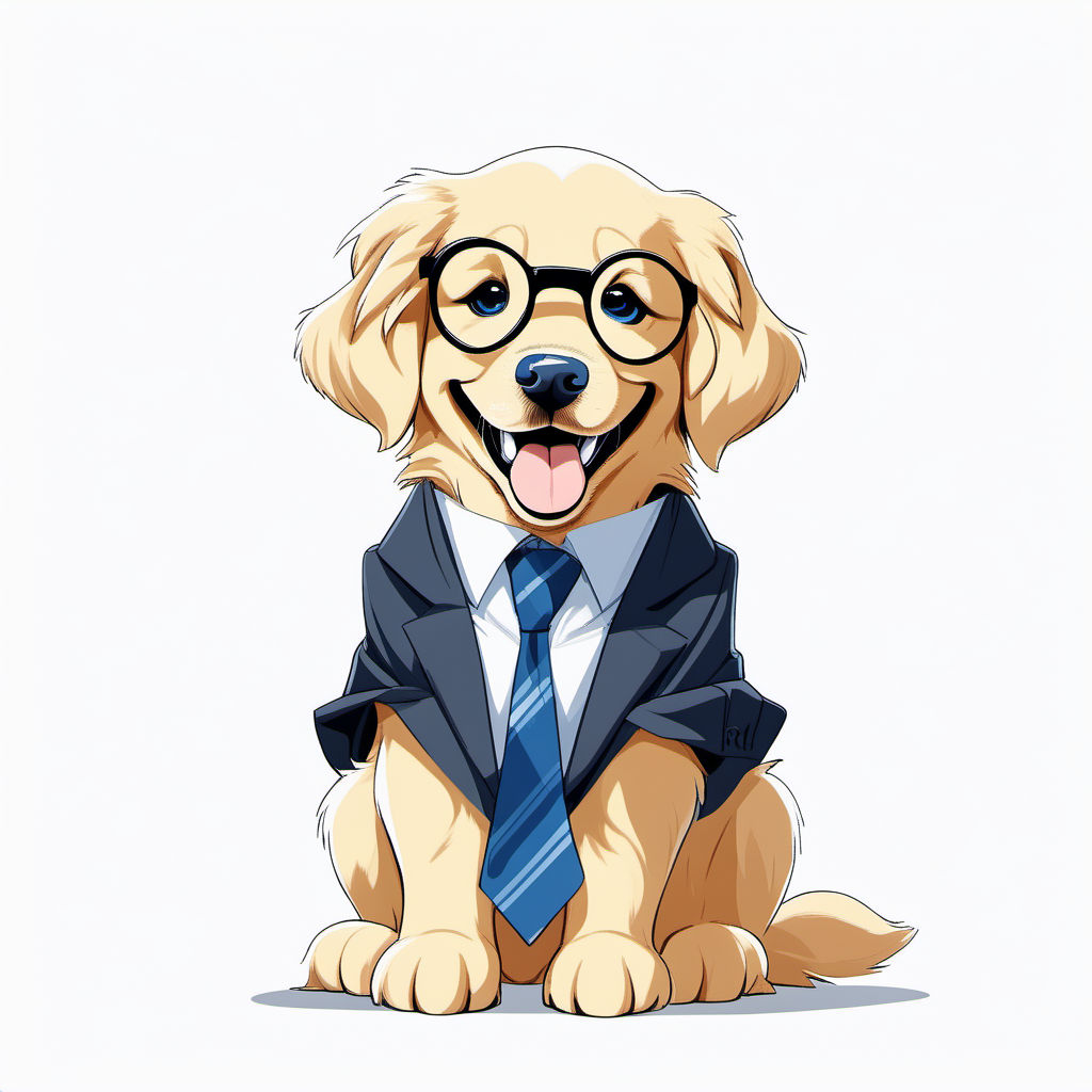 Illustration de l'autocollant de dessin animé Golden Retriever Dog Image  Vectorielle Stock - Alamy