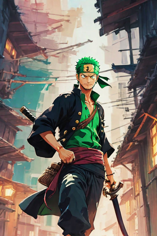 prompthunt: zoro from one piece cutting the world in half with his 3 sword  style, anime, 4k