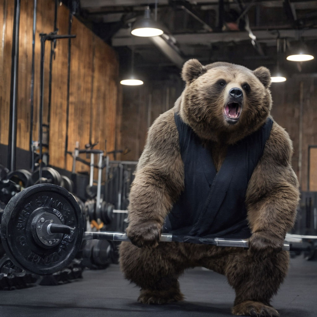 cool grizzly bear in cyberpunk style glasses - Playground