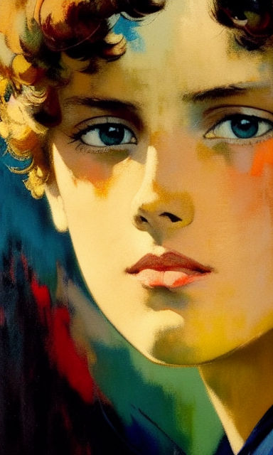 hypolite portrait of young boy blonde gay art interest Painting by