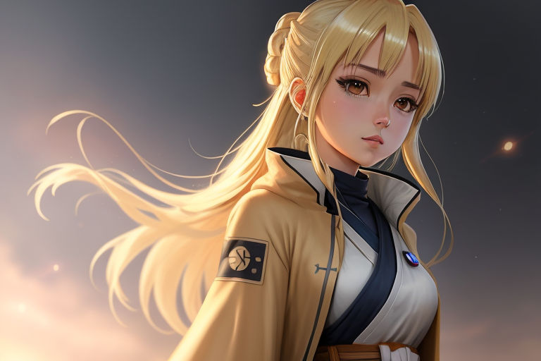 Dark blonde hair, mid hairlength, cute waifu, side bangs, wavy hair, blue  eyes, look over the shoulder, anime style, subtle smiling, natural  lipstick, round face