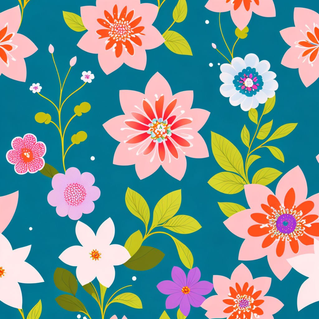 Seamless pattern with Beautiful flowers. Watercolor or acrylic