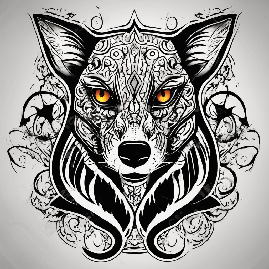 Premium Photo | Angry fox head tattoo design illustration