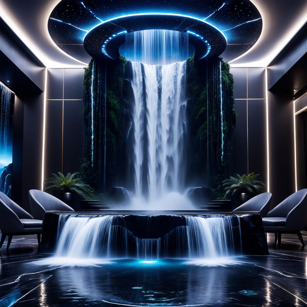 Futuristic magical modern luxury space spa interior - Playground