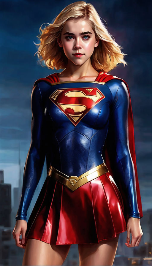 lushill style. Gorgeous dark and muted blond hair supergirl crossed arms -  Playground