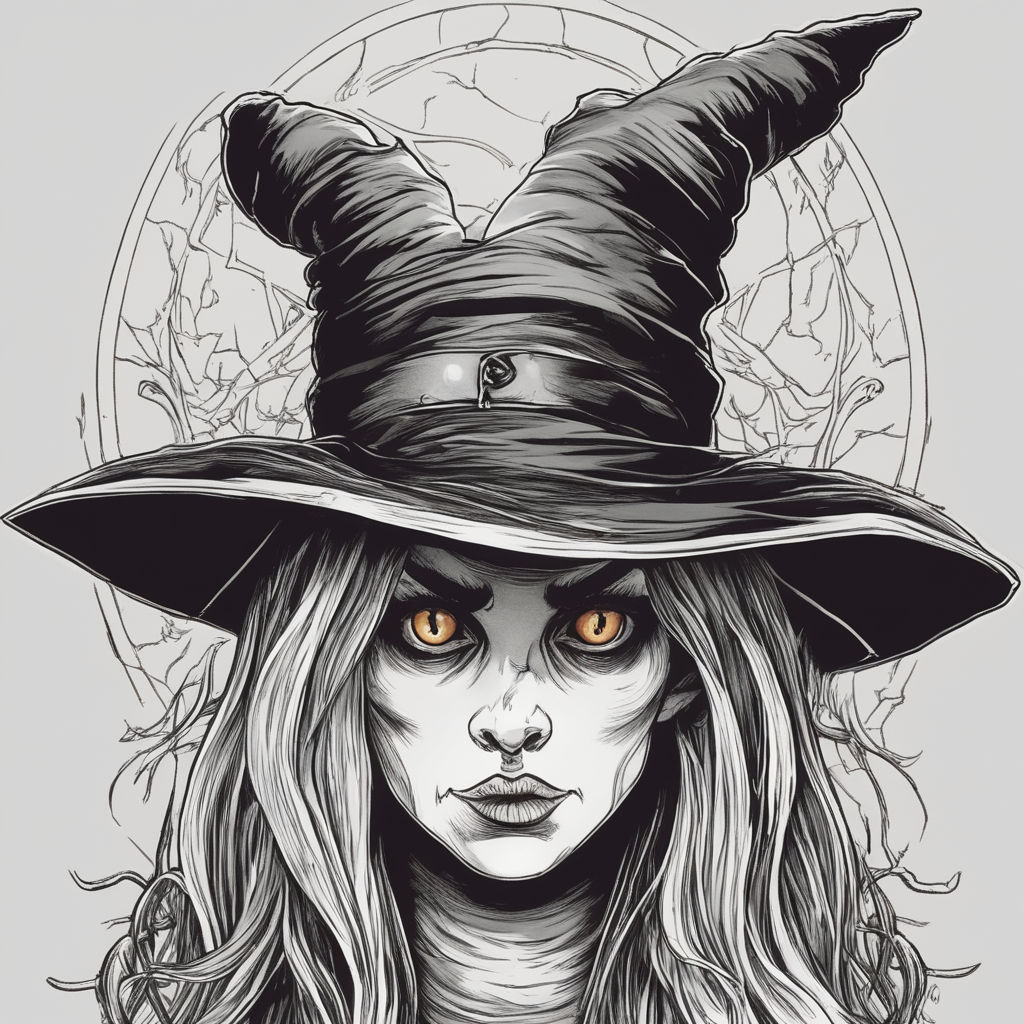 pretty witch face drawing