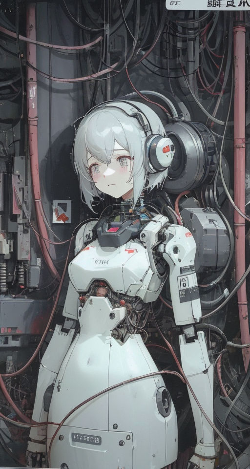 anime robot girl human body