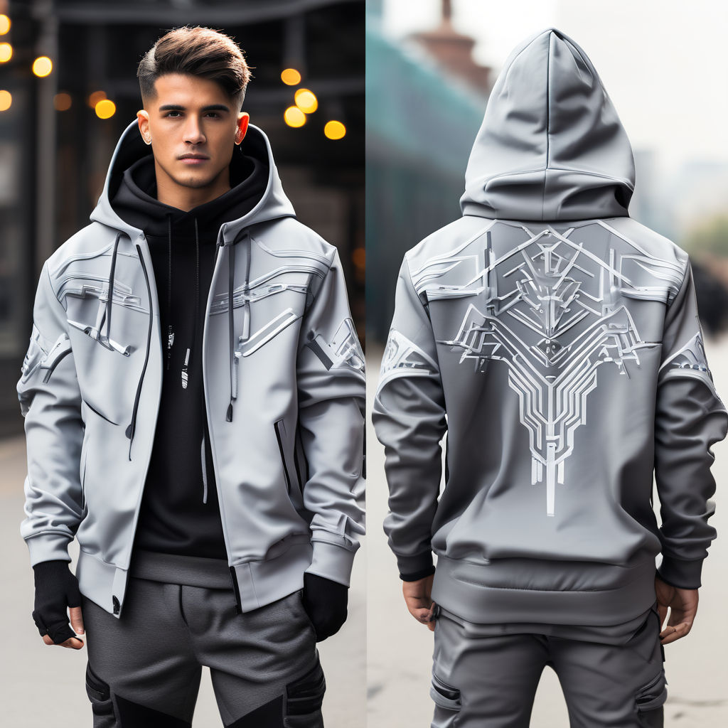 3d Render Of A Trendy Men S Hoodie With Front And Back Zipper Pocket Ties  For Design Display Background, Hood, Pullover, Hoodie Background Image And  Wallpaper for Free Download