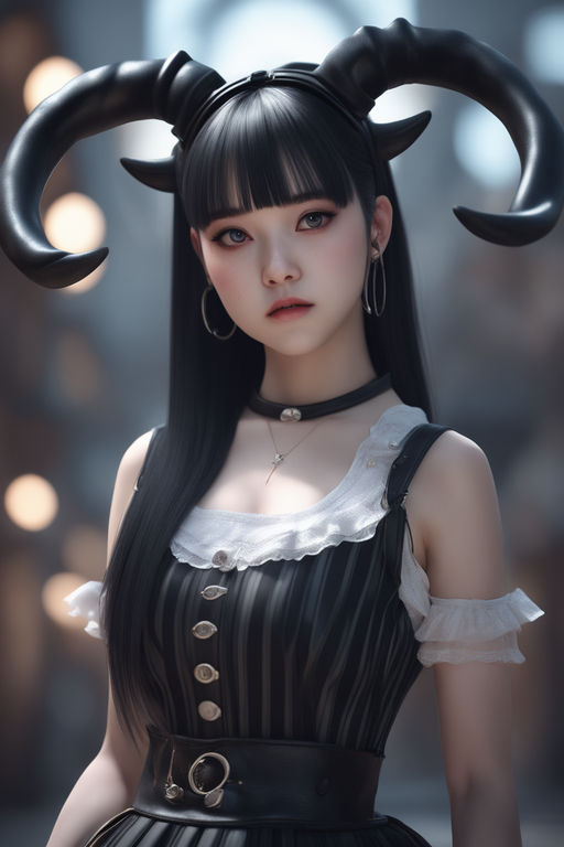 Premium Photo | Cute Anime Girl Character With Sheep Horn