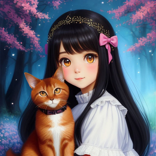 Cute aesthetic anime profile picture with a catgirl