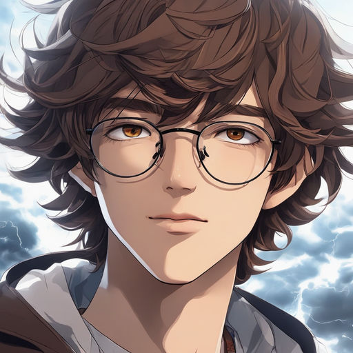 Free Vectors | Cute handsome boy fixing his glasses Anime style