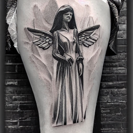 angel gabriel color tattoo portrait by Cesar Perez Tattoos TattooNOW