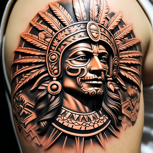 Precolombian Skull Tattoo