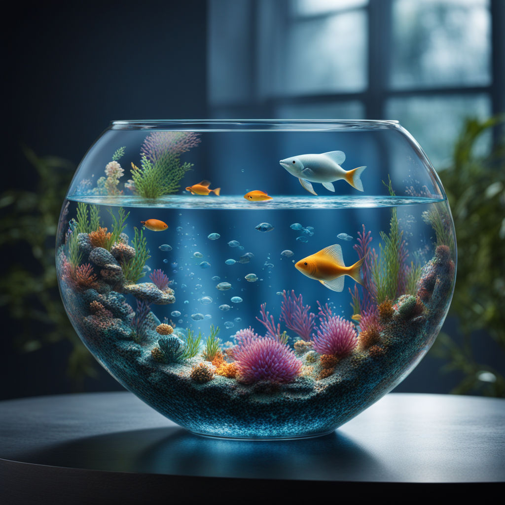 Goldfish Tank with Black Background and Crystal Clear Water (4K)