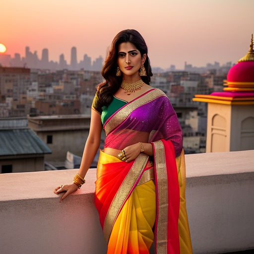 wearing a colorful saree - Playground