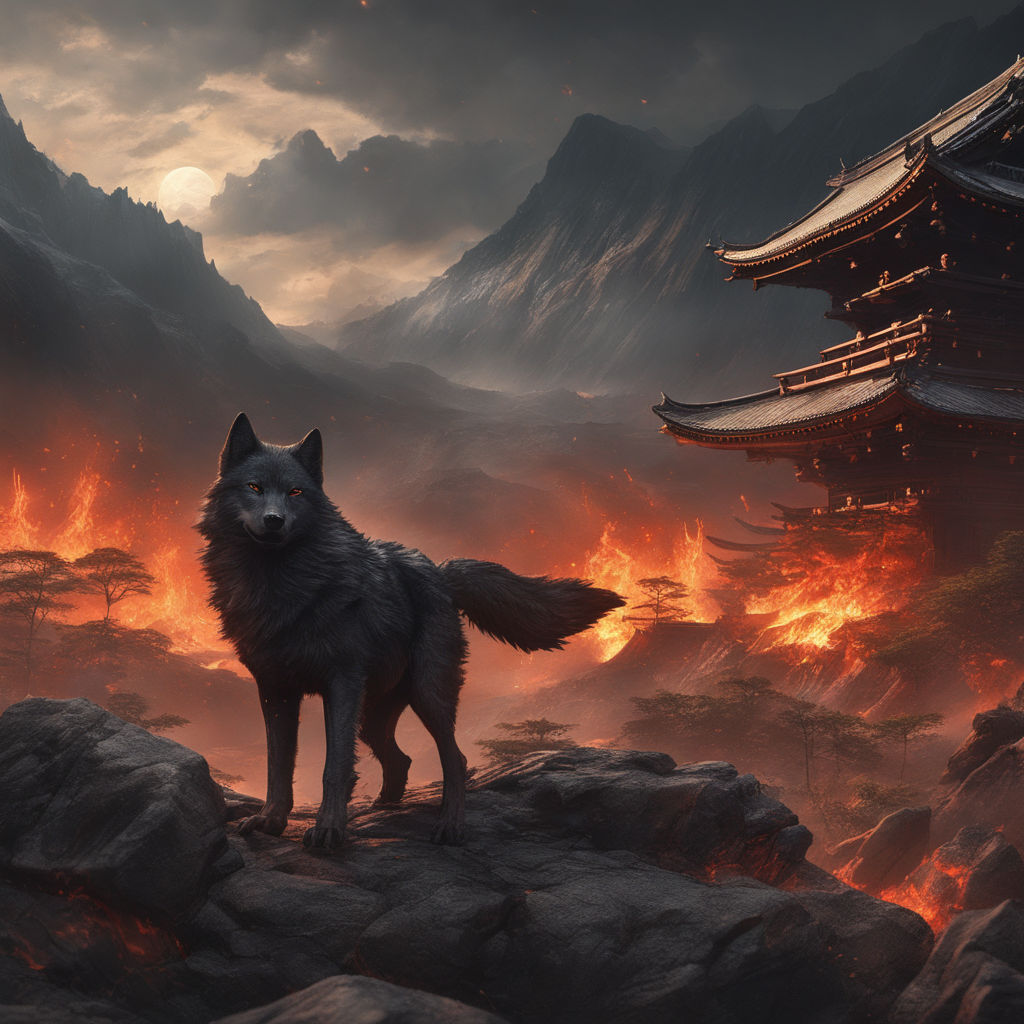 fire tribal wolf