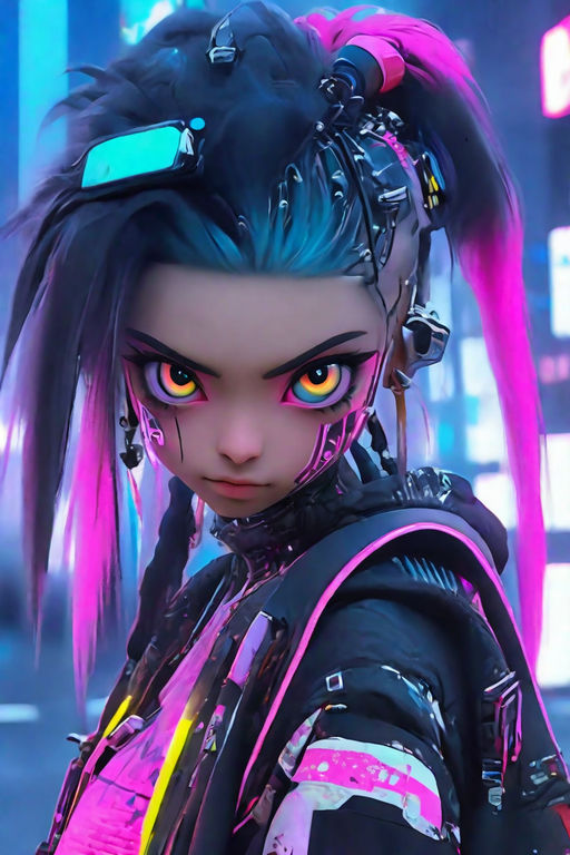 Premium Photo  Portrait anime jinx from league of legends braids grunge