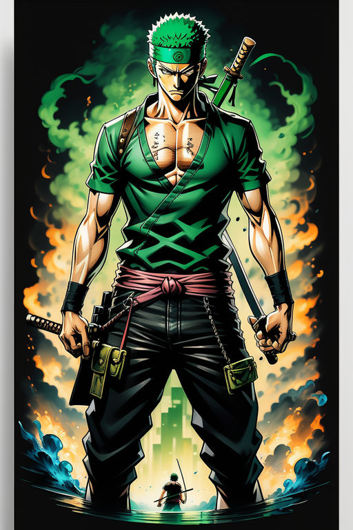 One Piece Roronoa Zoro & Swords Black Wallpapers for iPhone 4k