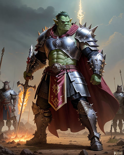 Orc warrior now starts with sword and shield in a plate bodypaint