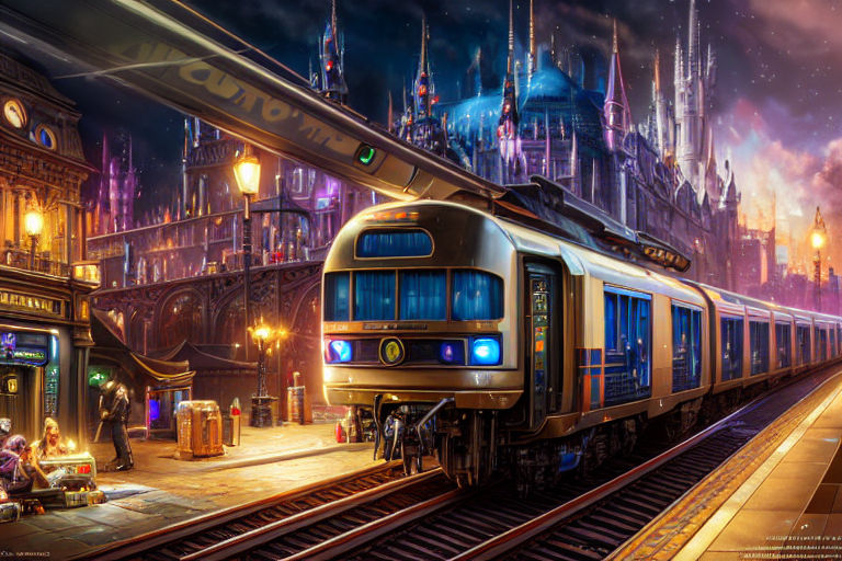 Train In A Station From An Anime Series Background, Cgi Picture Background  Image And Wallpaper for Free Download