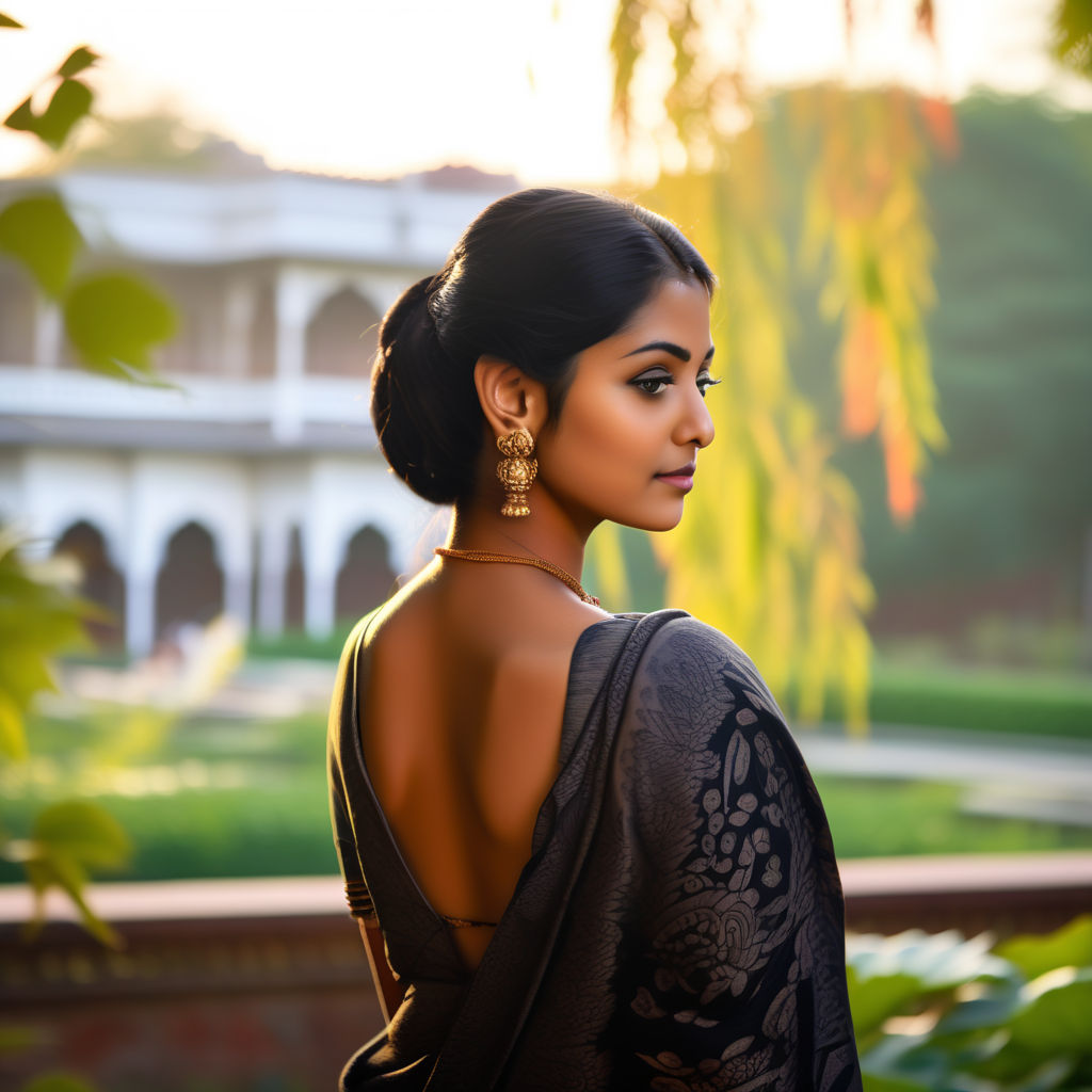 Indian Lady Wearing traditional Indian yoga Clothing Photographic