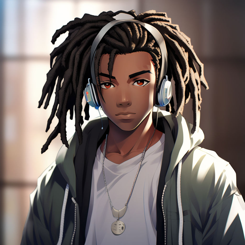 black anime boy with dreads