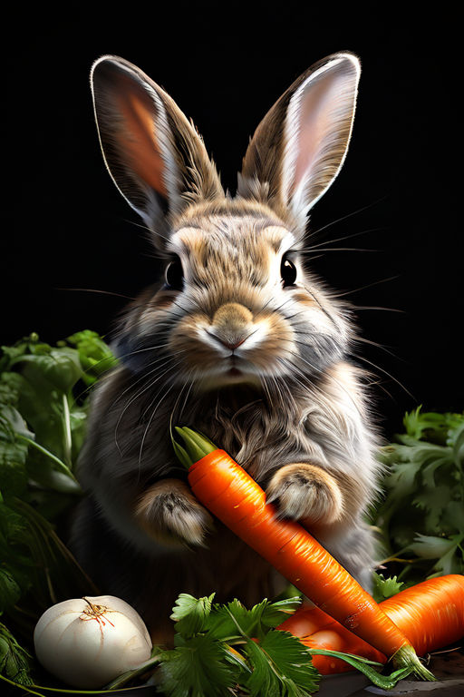 Rabbit Eating A Carrot Digital Art by Bigalbaloo Stock - Fine Art America