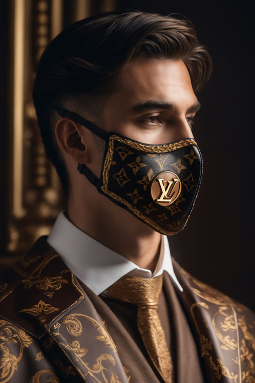 Mortal Kombat Fashion : man wearing Louis Vuitton monogram concept mask,  renaissance period, hyper realistic v--5, 8k, 8mm lens, trending on  artstation, sharp focus, studio photo, intricate details, highly detailed,  by greg