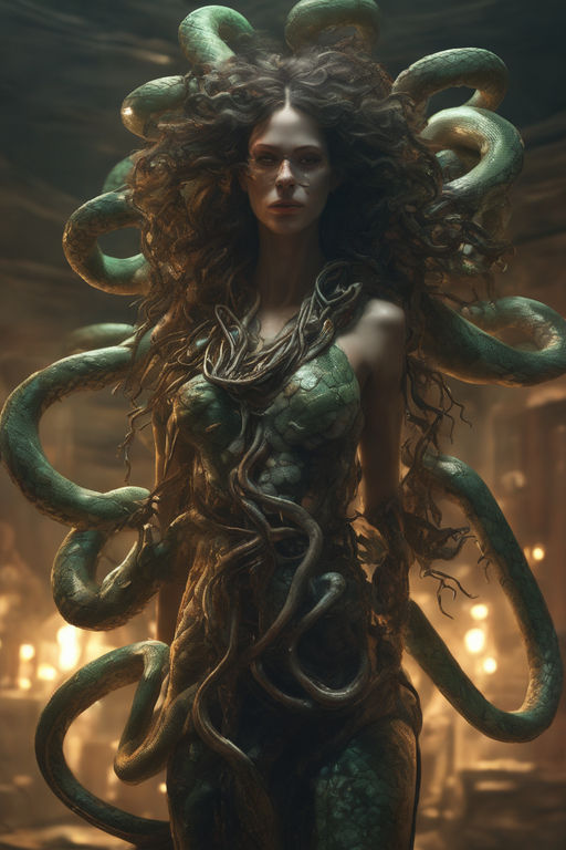 Medusa with snake hair - Playground