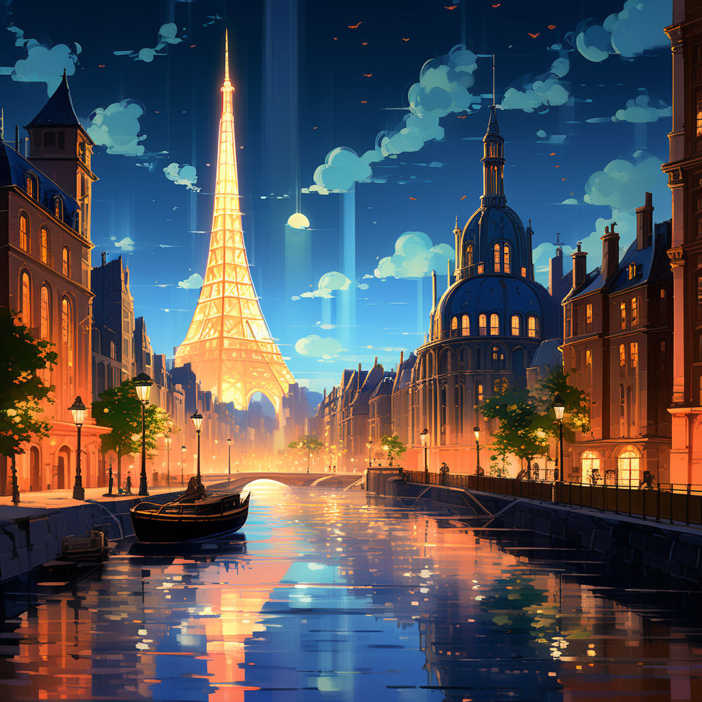 Eiffel tower, france, anime, nigth, paris, anime girl, ligths, HD wallpaper  | Peakpx