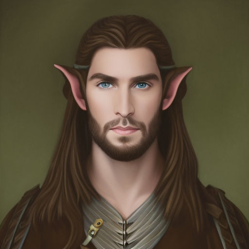 prompthunt: half body portrait of a handsome brunette male elven