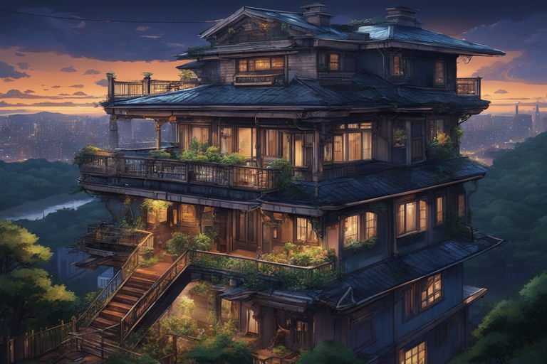 house drawn by ghibli studio - Playground