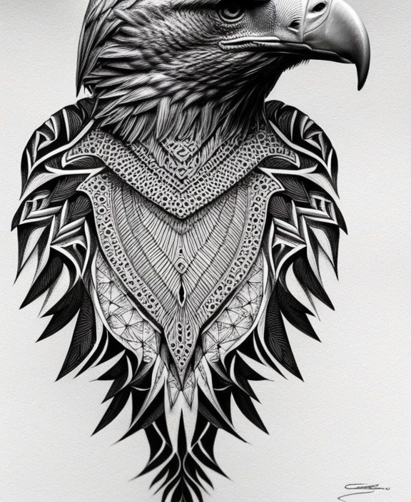 Majestic Eagle on Human Skull - Art by Ben Kwok