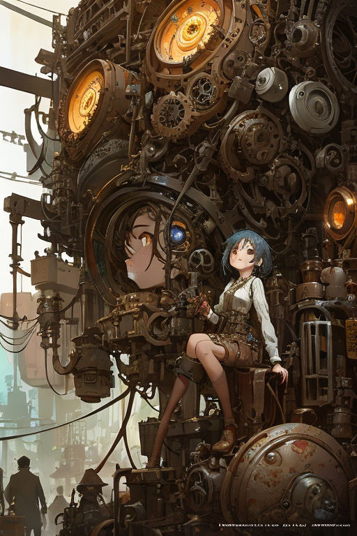 prompthunt: pixar style portrait shot, pin-up anime belle delphine robot in  a junkyard, artwork by granblue fantasy, artgerm, attack on titan, high  quality, amazing background by ghibli, wide gorgeous eyes, smooth cell
