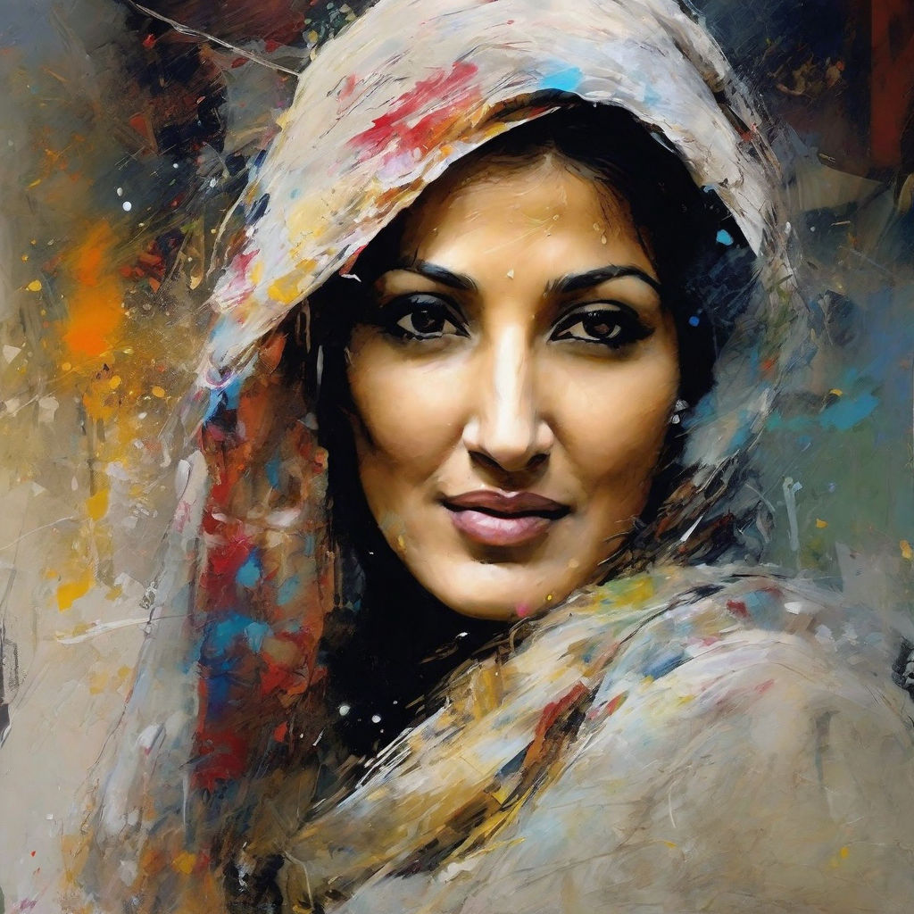 beautiful woman painting watercolor