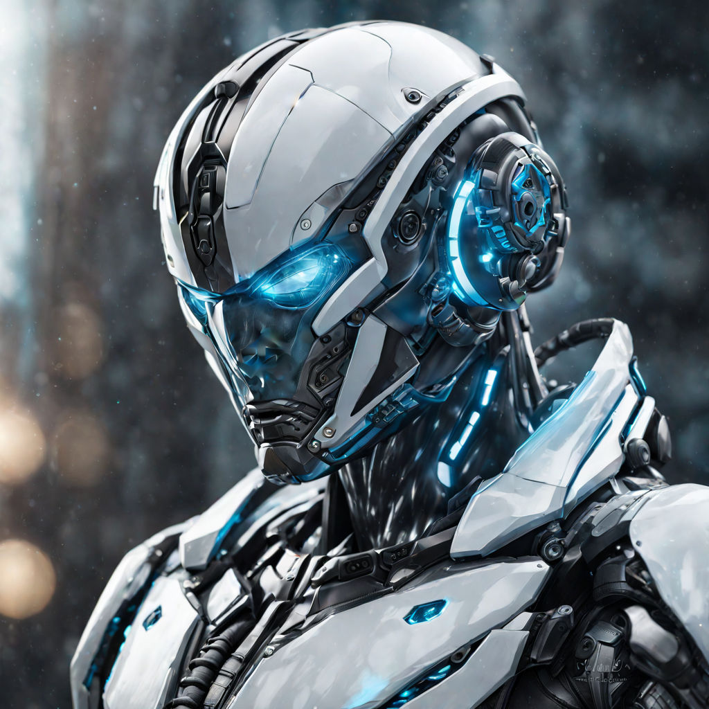 Art depiction of a male humanoid with steel blue skin