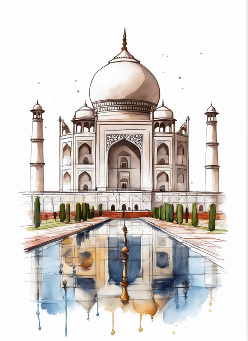 Buy Taj Mahal With Cherry Blossoms Painting (ART-15561-102165) -  Handpainted Art Painting - 10in X 10in Handmade Painting by Trending Art.  Code:ART-15561-102165 - Paintings for Sale online in India.