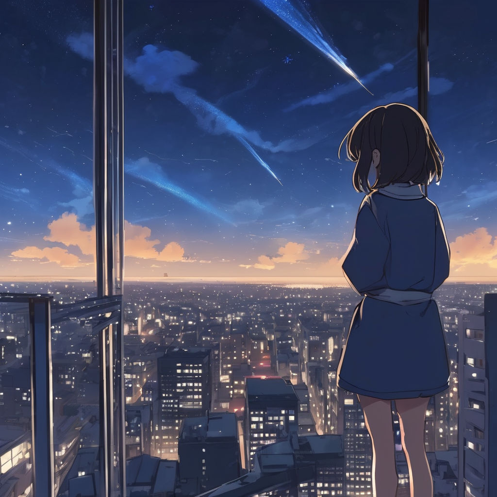 200 stars in the night sky, style of makoto shinkai studio