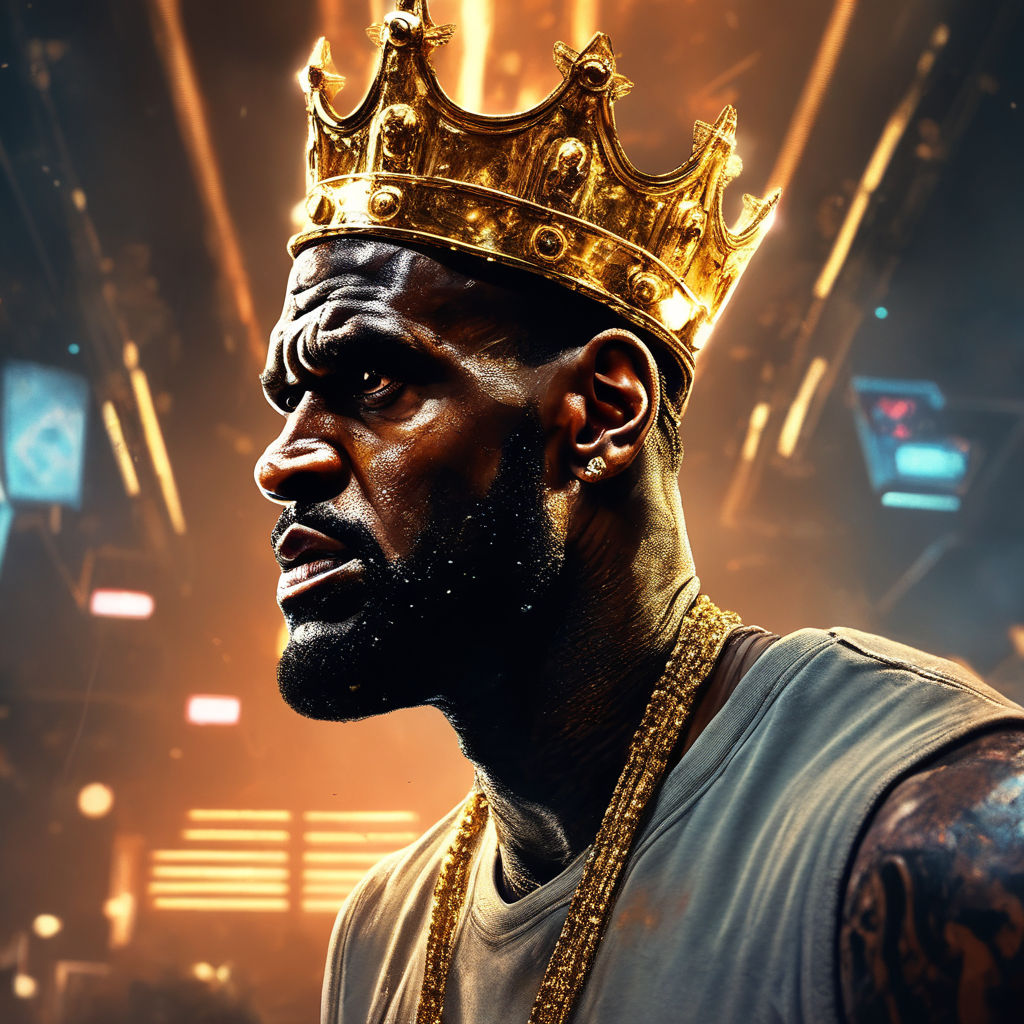 High quality picture of lebron James being a king with a crown besides him  is Michael Jordan - Playground