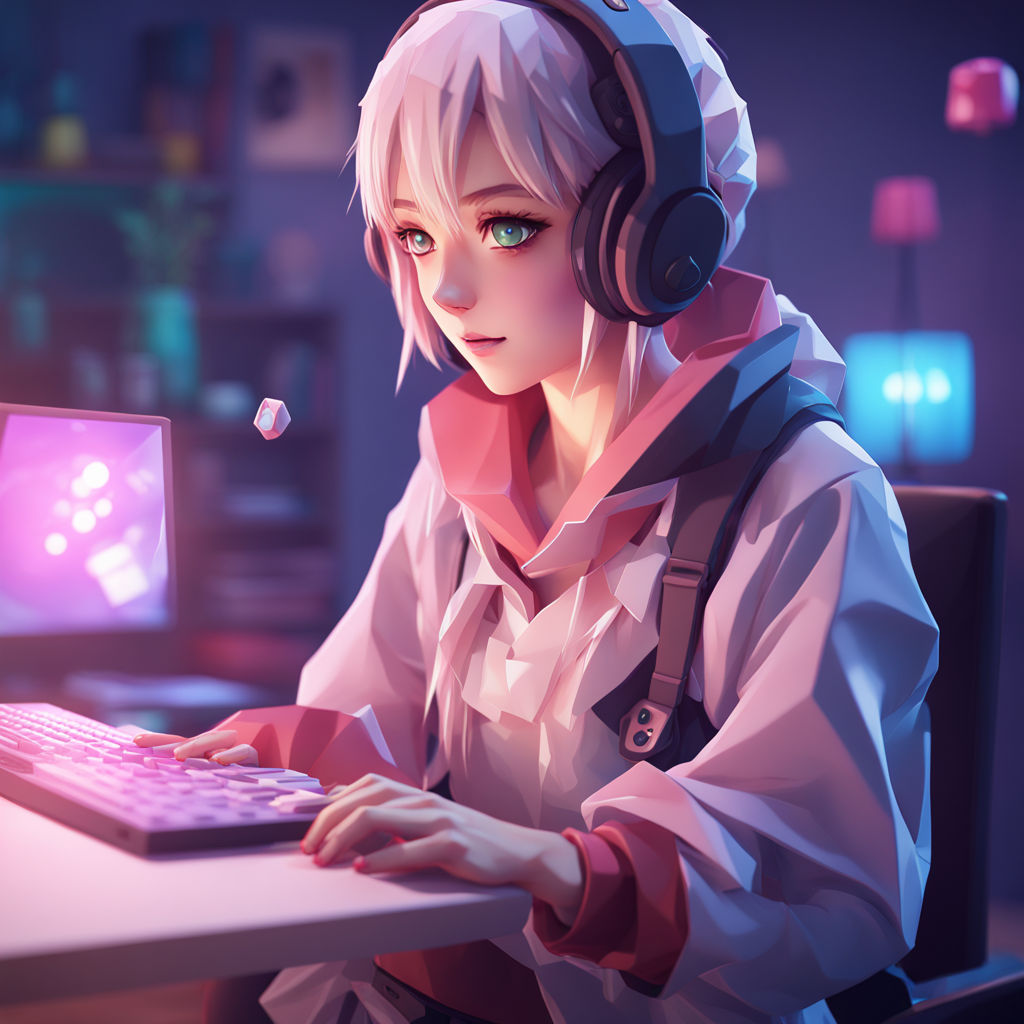 Anime Gaming Cute Anime Girl