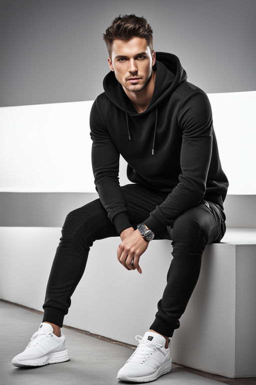 Ultra-loose black hoodie