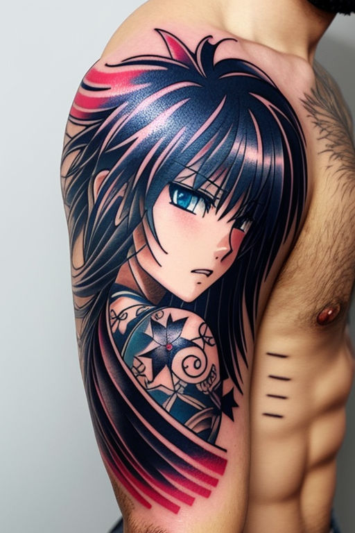 Lexica - beautiful anime girl with face tattoo and sexy figure